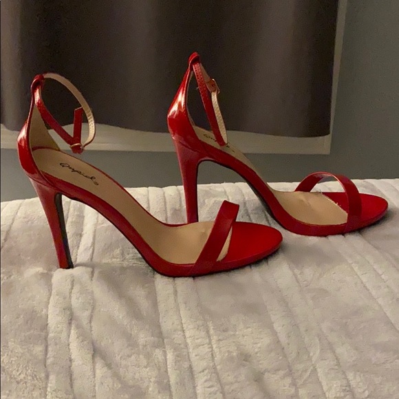Red Strappy Heels - Picture 3 of 4